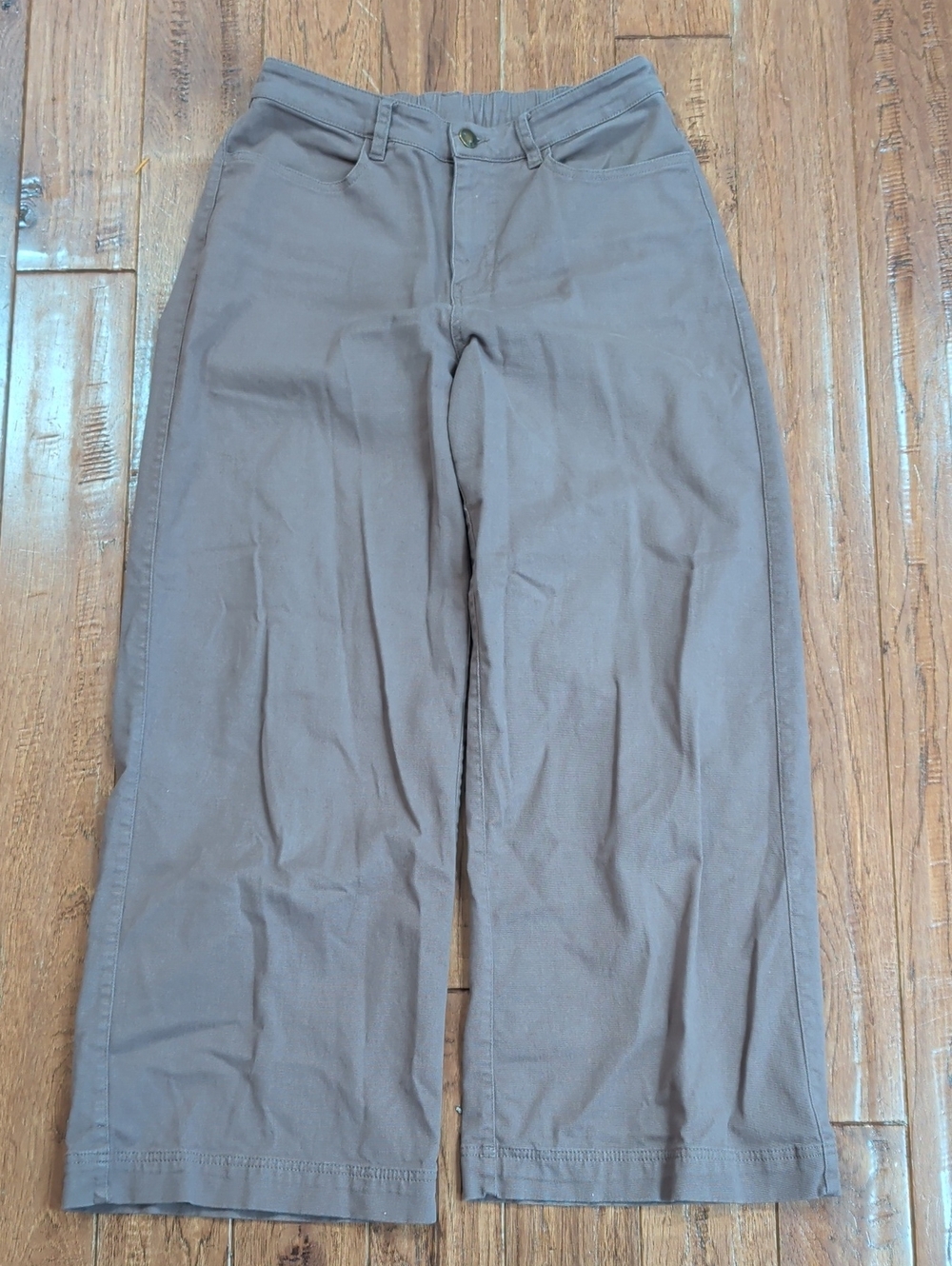 Pact Wide-Leg Chinos in Taupe Brown